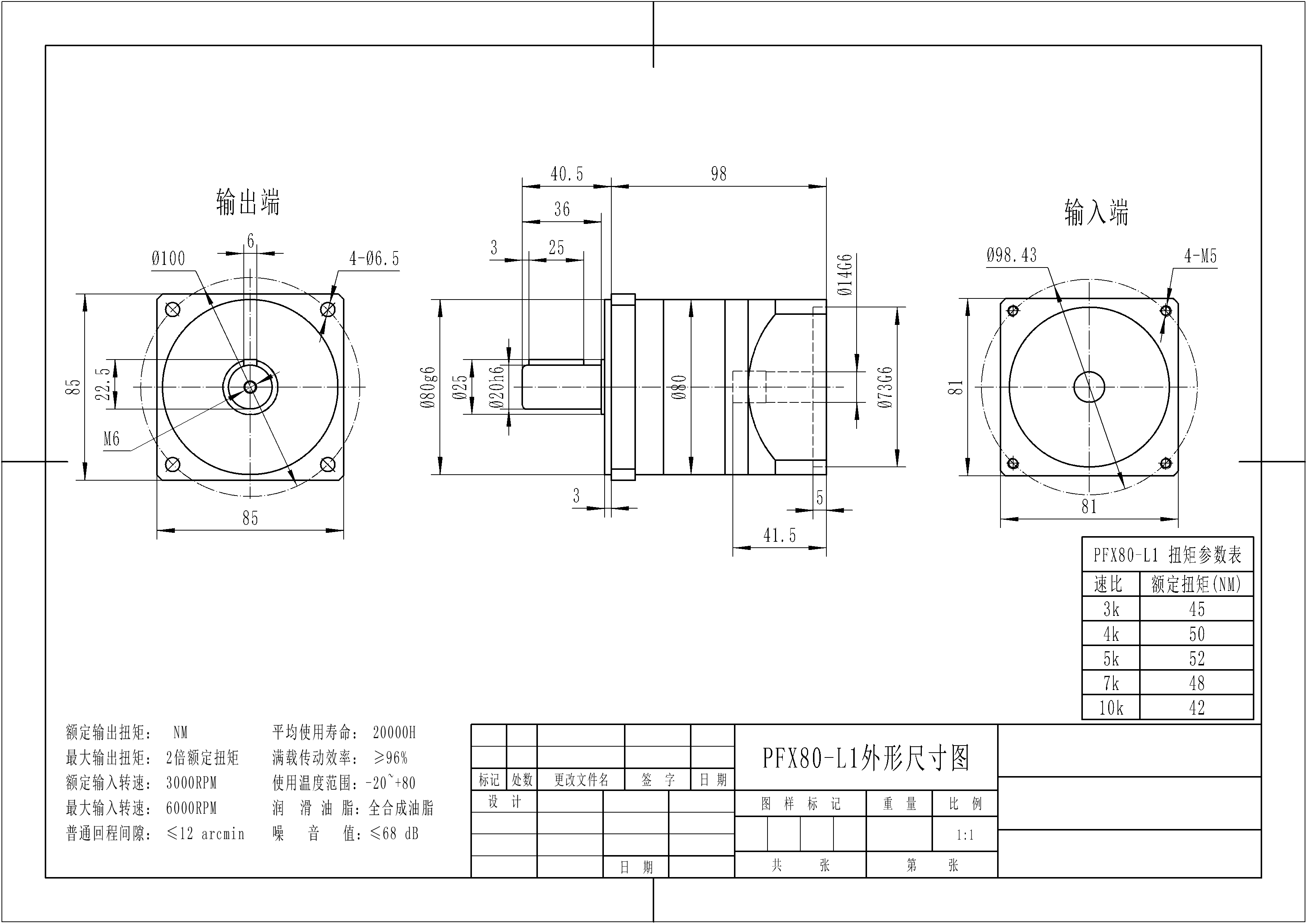 PF80L1 外形尺寸